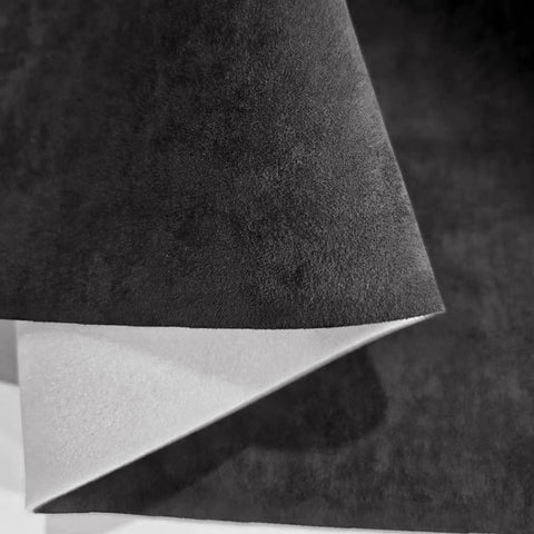Suede Auto Headliner Fabric 120 By 60 Inches With Foam Backing Black Interior close-up showing texture and foam backing