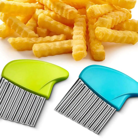 Two Pack Crinkle Cutters Stainless Steel Crinkle Chopper With Wave Blade Potato Slicer For Fries Potatoes Carrots Cheese