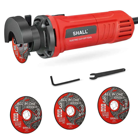 3 Inch High Speed Cut Off Tool With 3.5 Amp Motor And 24000 RPM Metal Cutter Includes Three Cut Off Wheels For Steel And Stainless Inox