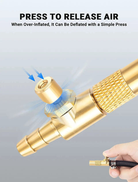 2-Pack Screw On Air Chuck With One Quarter Inch Barb End For Portable Air Compressors showing bleed valve function
