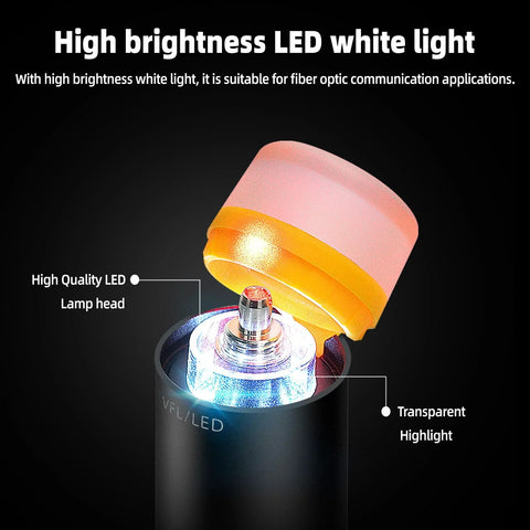 3-in-1 fiber optic tester LED lamp head with pink cap and orange band