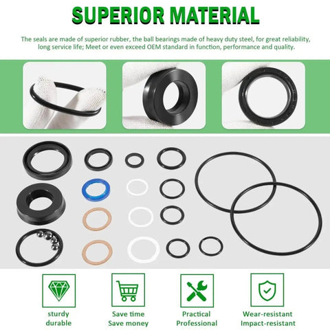 Premium Floor Jack Seal Replacement Kit For 1.5 Ton 328.12002 And 328.12001 Series with O Rings and Piston Seal