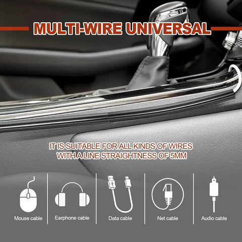 Car Cable Concealer Sleeve Kit With Adhesive Covers for USB and Audio Video Cables in a car interior setting
