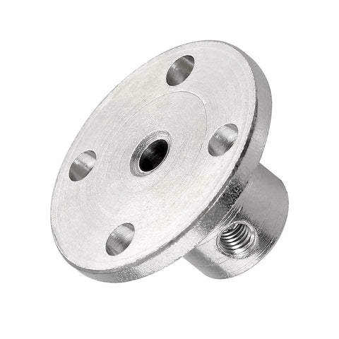 Bonsicoky flange coupling, 4-pack, 6mm rigid silver metal with four mounting holes and center bore