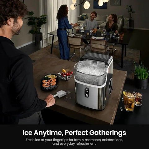 Nugget Ice Maker Countertop Portable 35 Lbs Per Day Self Cleaning One Click in kitchen setting