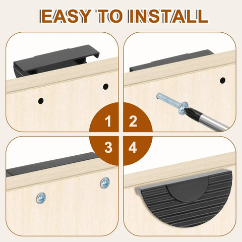 Installation steps for Half Moon Cabinet Pulls Set Of 2 In Black Zinc Alloy Semicircle Drawer Handles with 2.52 Inch Center Hole