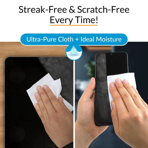 Electronics Screen Wipes Lint Free Streak Free Fast Dry Deionized Water IPA used on phone and tablet screens