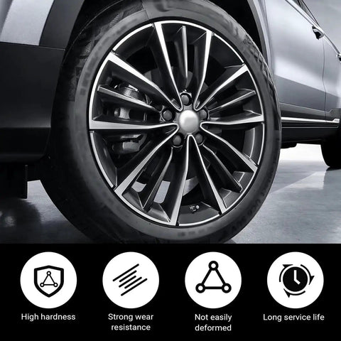 Car wheel with durable steel 6 spline lug nut socket and 21 mm 22 mm hex wrench for lock removal, focus on hub and lug nuts
