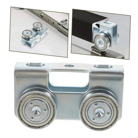 Heavy Duty Sliding Door Roller Wheels For Barn And Cabinet Doors, U Type Track Pulley System shown in different angles