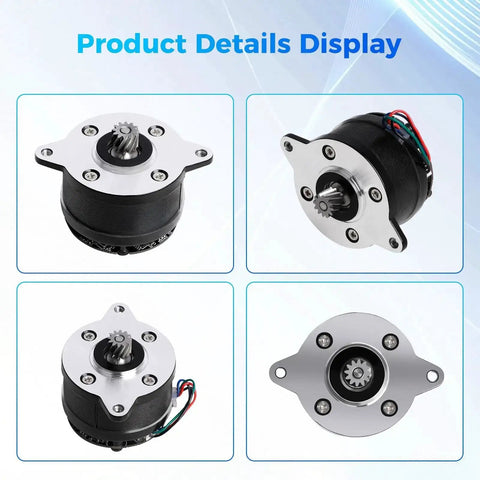K2 Series E Axis Stepper Motor Replacement for K2 Pro and K2 Plus 3D Printers, showcasing four angles with plug-and-play design