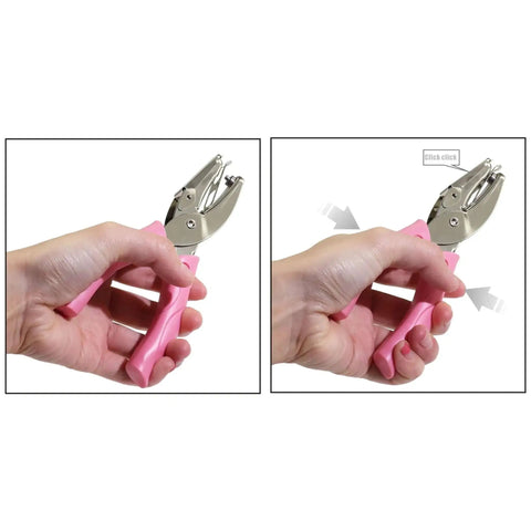 1/4 Inch Star Hole Punch With Soft Grip Handle For Tags And Crafts, Cushion Grip for comfort, handheld design with scraps cage.