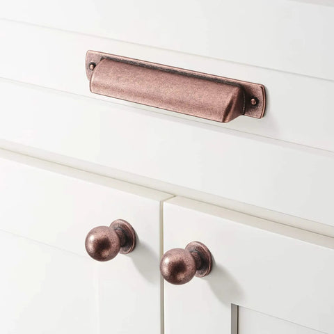 Six Pack Antique Copper Cabinet Pulls Three And Three Quarters Inch Center To Center Vintage Kitchen Hardware Farmhouse Style