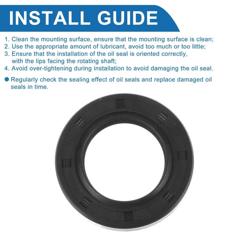 Installation guide with TC Rotary Shaft Oil Seal 25x41.25x7mm High Pressure Nitrile Rubber Black 5 Pack for machinery use.