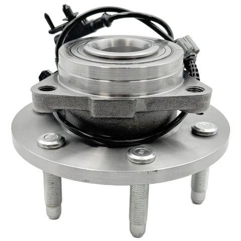 Front view of Front Wheel Hub And Bearing Assembly For 2007 2014 GM Full Size SUVs And Trucks 4WD Bolt On Direct Fit.