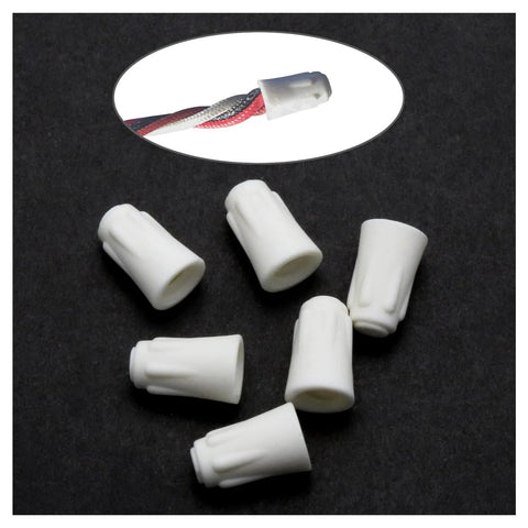 PZRT ceramic wire connector caps, small size, 10 pcs, for 22-14 AWG, 600V, white