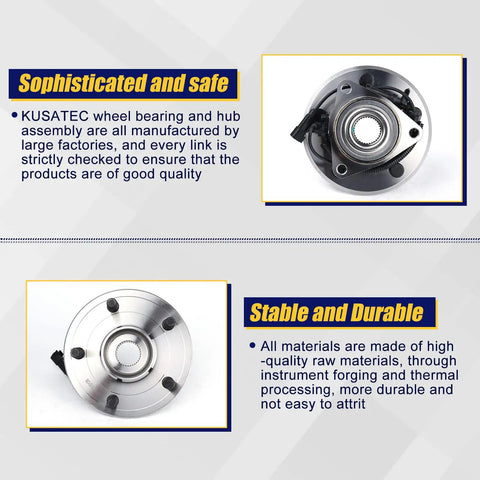 Front Wheel Bearing And Hub Assembly 515126 For 2009 To 2011 Dodge Ram 1500 Front With 5 Lug Bolts And ABS Direct Fit Replacement