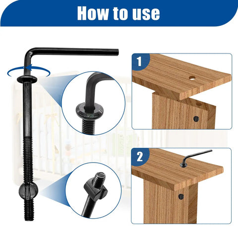 Heavy Duty Crib Screws Hardware Replacement Kit With M6 Barrel Nuts Dowel Pins And Hex Wrenches For Baby Beds And Furniture