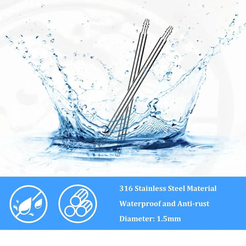 360Pcs Watch Band Pins Set 8 To 25mm With 1.5mm Diameter Spring Bar Pins, stainless steel pins in water