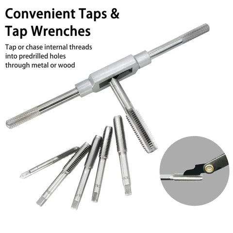 40 Piece Tap And Die Set For Metric Threads M3 To M12 With Adjustable Handles, Comprehensive Accessories And Durable Storage Case