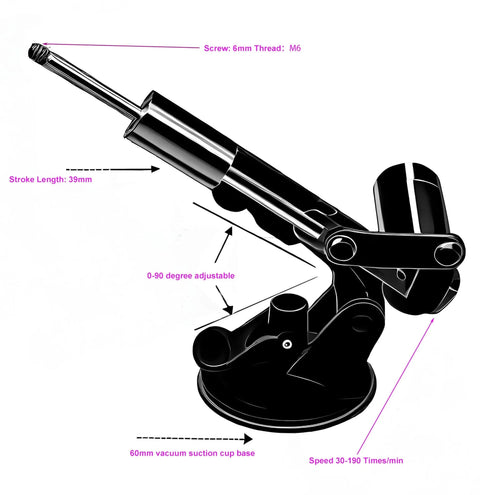 Compact 20N Mini Linear Actuator With 39mm Stroke For Vertical Or Horizontal Mounting, 3 To 12V Adjustable Power, Reciprocating Telescopic Motion At 30 To 190 Times Per Minute, M6 Thread Rod, Easy Install For DIY Projects By Mefape shown from side angle