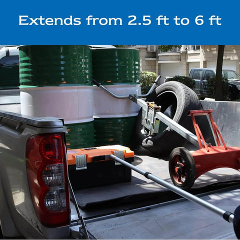 Cargo Retriever Hook 6 Ft Telescoping Grabber Reach Tool For Truck Beds and SUVs extending into truck bed