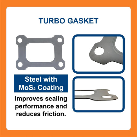 BTS-ISXTB622 turbo gasket kit; steel gaskets with MoS2 coating for Cummins ISX15/QSX15.