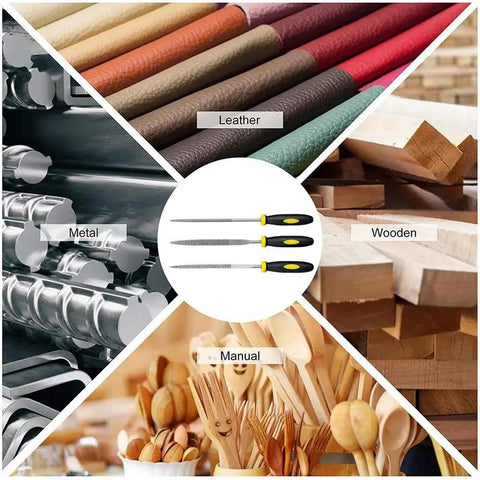 Six Piece 140mm Mini Metal Rasp Needle File Set For Wood Carving And Metal Work Includes Durable Steel Hand Files with different materials