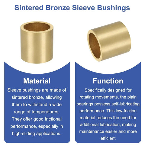 30 Pcs Sintered Bronze Sleeve Bearings With 5mm Bore, 7mm Outer Diameter And 8mm Length Self Lubricating Bushings
