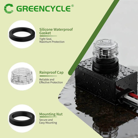 3 Piece Dusk To Dawn Sensor Switch For Outdoor Lighting 120 277V IP65 waterproof showing components like gasket and cap