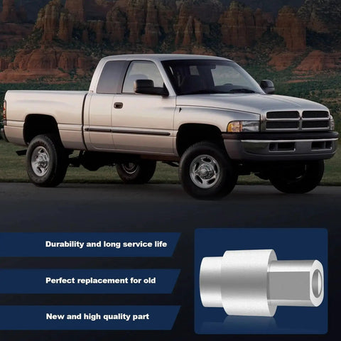 Upgraded Aluminum Temperature Door Servo Coupling Direct Replacement For Ram 1500 1999-2001 And Ram 2500 3500 1999-2002 shown with truck and part