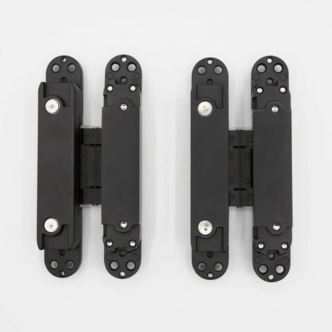 Hidden Door Hinge Set Two Pack Heavy Duty Concealed Hinge Zinc Alloy 180 Degree Swing For Interior Or Exterior Doors