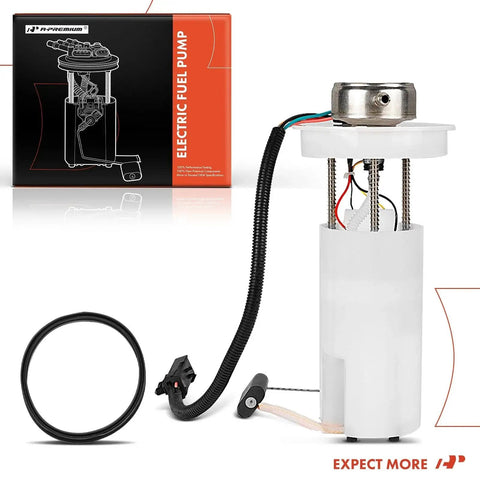 Electric Fuel Pump Module Assembly With Sending Unit For Jeep TJ Wrangler 1997 1998 1999 2000 2001 2002 2.5L 4.0L Gas With 19 Gallon Tank Replacement 4897755AB displayed with components and packaging