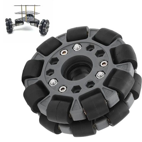 100mm Omnidirectional Wheel For Robot Platform With Dual Plastic Wheel Set And Rubber Rollers Beefed Up 20kg Load Capacity
