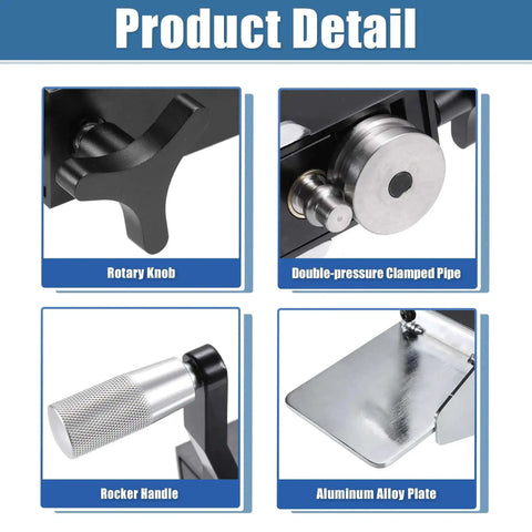 Product details of Bead Roller Tool Five Eighths Inch Tubing Beader For Intake And Intercooler Piping, showing rotary knob and rocker handle