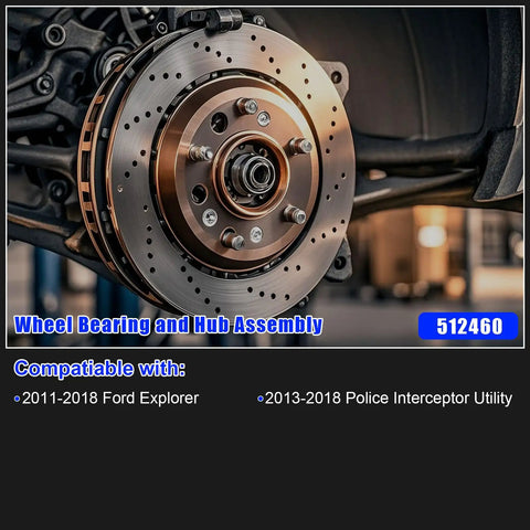 Heavy Duty Front Wheel Hub Bearing Assembly For 2011 2018 Explorer And 2013 2018 Police Interceptor Utility 5 Lug With ABS Direct Replacement WE60589 BR930809 Absolute Fit And Reliable Performance view of installed bearing