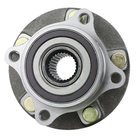 Front view of Front Wheel Hub and Bearing Assembly 2 Piece Set for Mitsubishi Lancer 2008 2015 Left and Right Replacement Kit