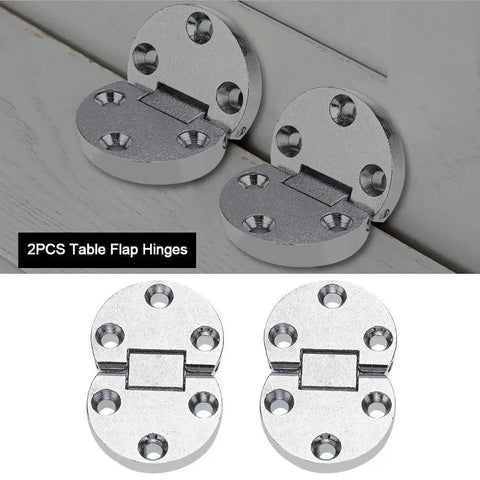 2 Pack Zinc Alloy Flap Hinges For Self Supporting Folding Tables Oval Hardware 10 Kg Max Load Silver Finish