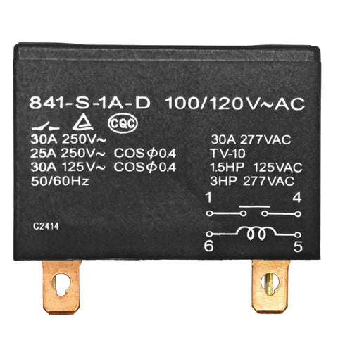 Heavy Duty 30A SPDM Relay For Vehicles And Industrial Equipment, 277VAC Load Rating With 100 And 120VAC Control, front view