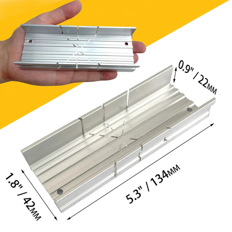 Precision Aluminum Miter Box For Small Wood And Soft Metal Cutting, 5.3 Inch Hand Saw Guide With 3 Cutting Angles 45 90 135