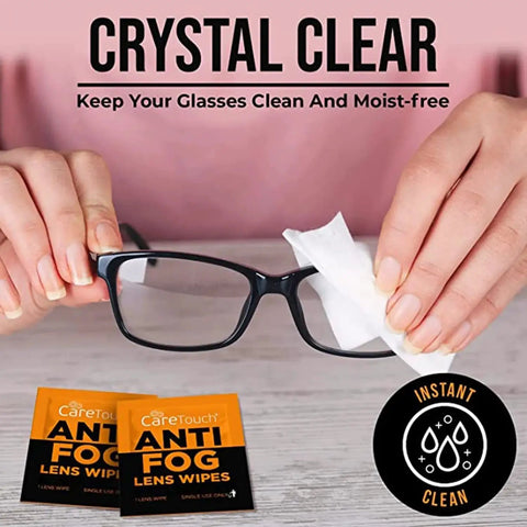 Anti Fog Glasses Wipes With Streak Free Clarity 100 Individually Wrapped used to clean eyeglasses