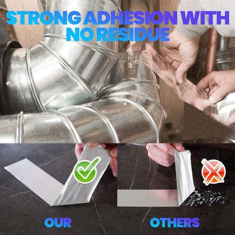 Amazon ADHES Premium Aluminum Foil Tape, 2 in x 210 ft; heat‑resistant foil tape for HVAC ducts