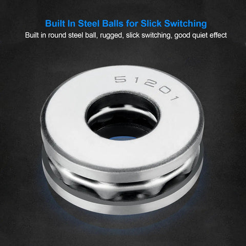 Close-up of Hidden Door Hinge With 360 Degree Rotation Heavy Duty Pivot Hinge in stainless steel, showing steel ball mechanism.