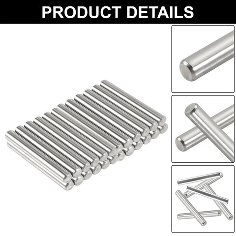 24 Pack Five Millimeter By Forty Millimeter Dowel Pins 304 Stainless Steel Pegs For Shelves And Furniture Supports shown in detail.