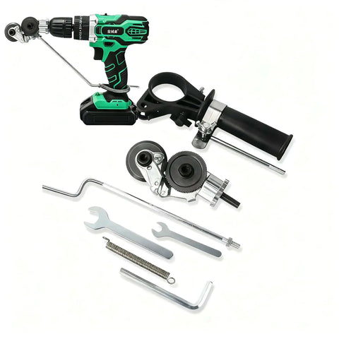 Electric Drill Sheet Metal Cutter Attachment with Pro Grade Titanium Gear Transmission and Heavy Duty High Carbon Steel Hexagon Handle, tools.