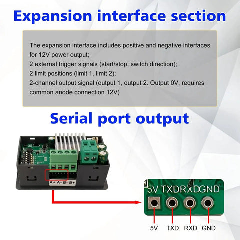 All In One Stepper Motor Driver Controller expansion interface and serial port output
