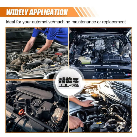 Mechanic using 125 Piece Vacuum Connector Kit For Auto Hose Fittings And Tubing Nylon Barbed Tee Reducer And Straight Connectors