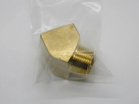 Brass 45 Degree Street Elbow Three Quarter Inch Male To Three Quarter Inch Female NPT Plumbing Fitting sealed in packaging