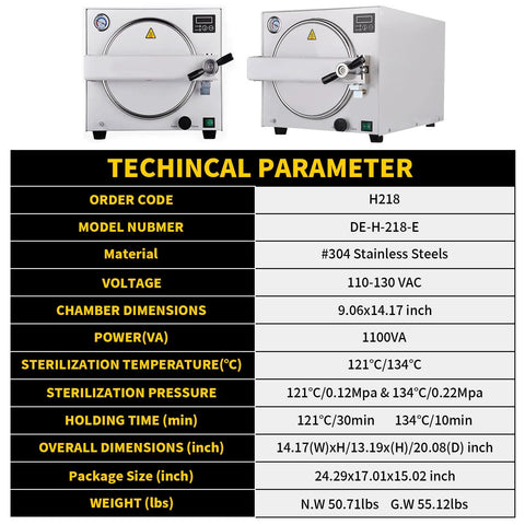 Two stainless steel DEVALLEY 18L lab autoclave sterilizers with round front doors and control panels