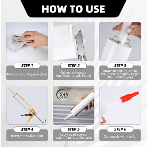 Steps for applying Heavy Duty Windshield Adhesive And Sealant 50ML Fast Curing Formula For Auto Glass Car Windscreen RV