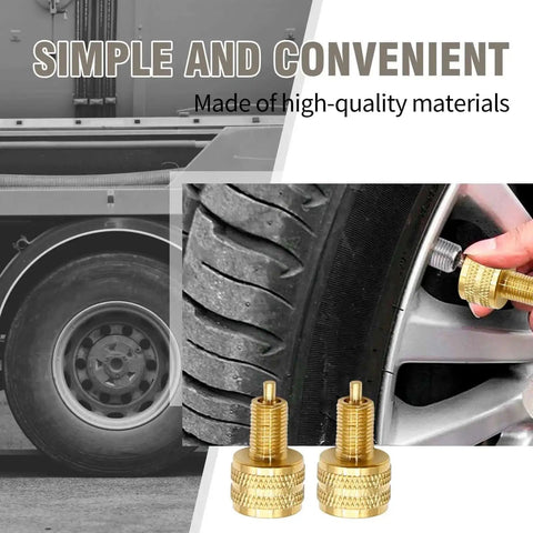 10 Pack Large Bore Tire Valve Adapters External Valve Stem Reducers 22 mm Length Gold Color Built To Last Tire Valve Connector